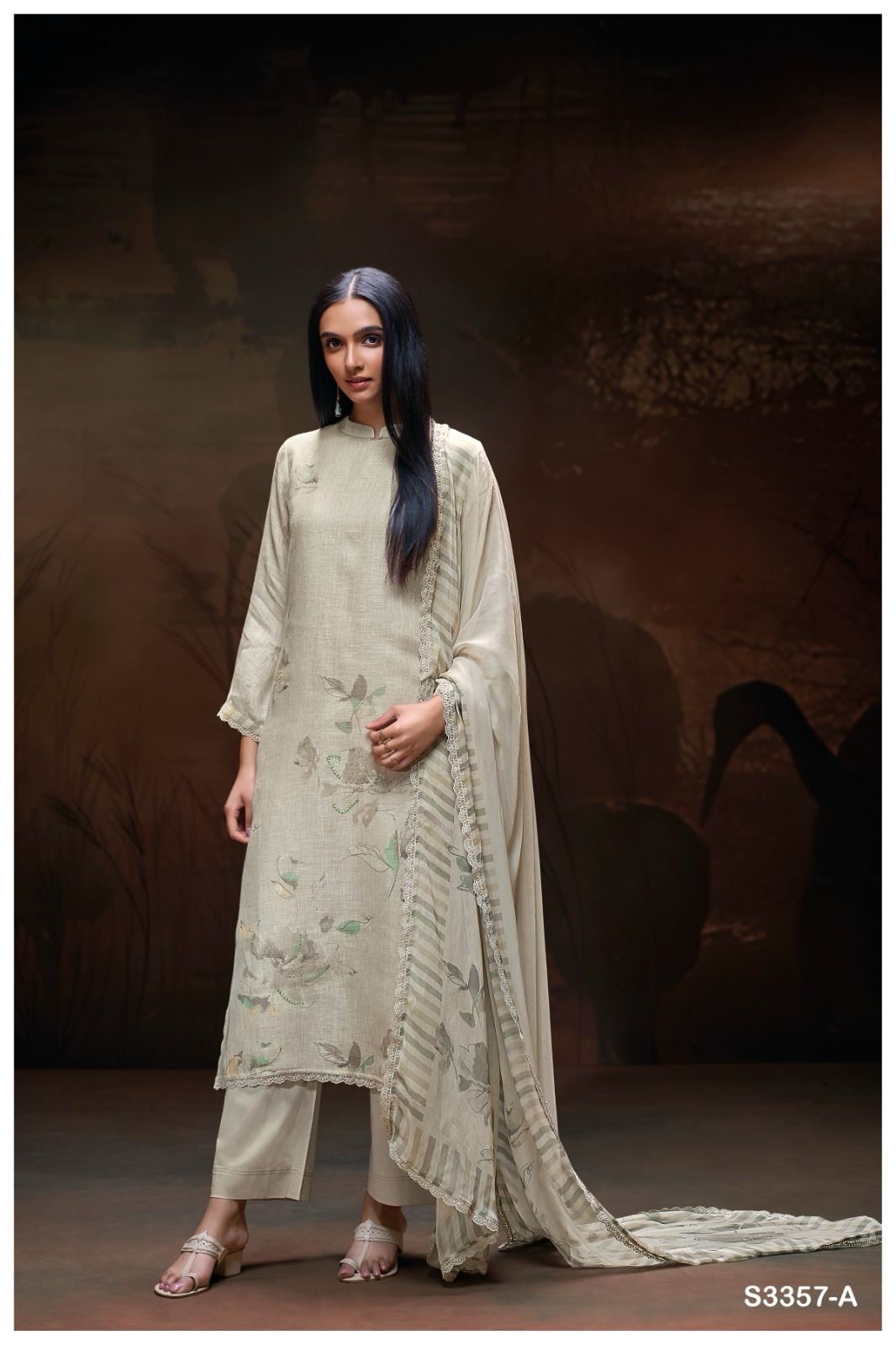 Ganga Micki Linen Printed Embroidered Salwar Suit Collection